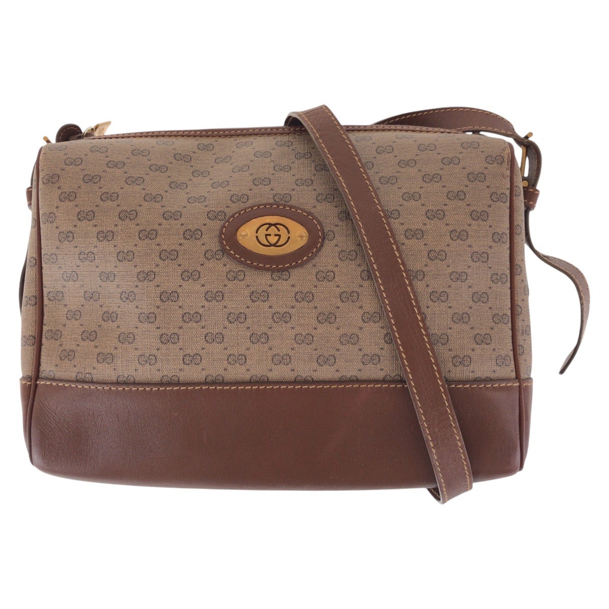 14947
GUCCI グッチ ヴィンテージ オールドグッチ マイクロGG ブラウン ゴールド金具 GGスプリームキャンバス / レザー 007 261 1148 ショルダーバッグ ポシェット  レディース AB21