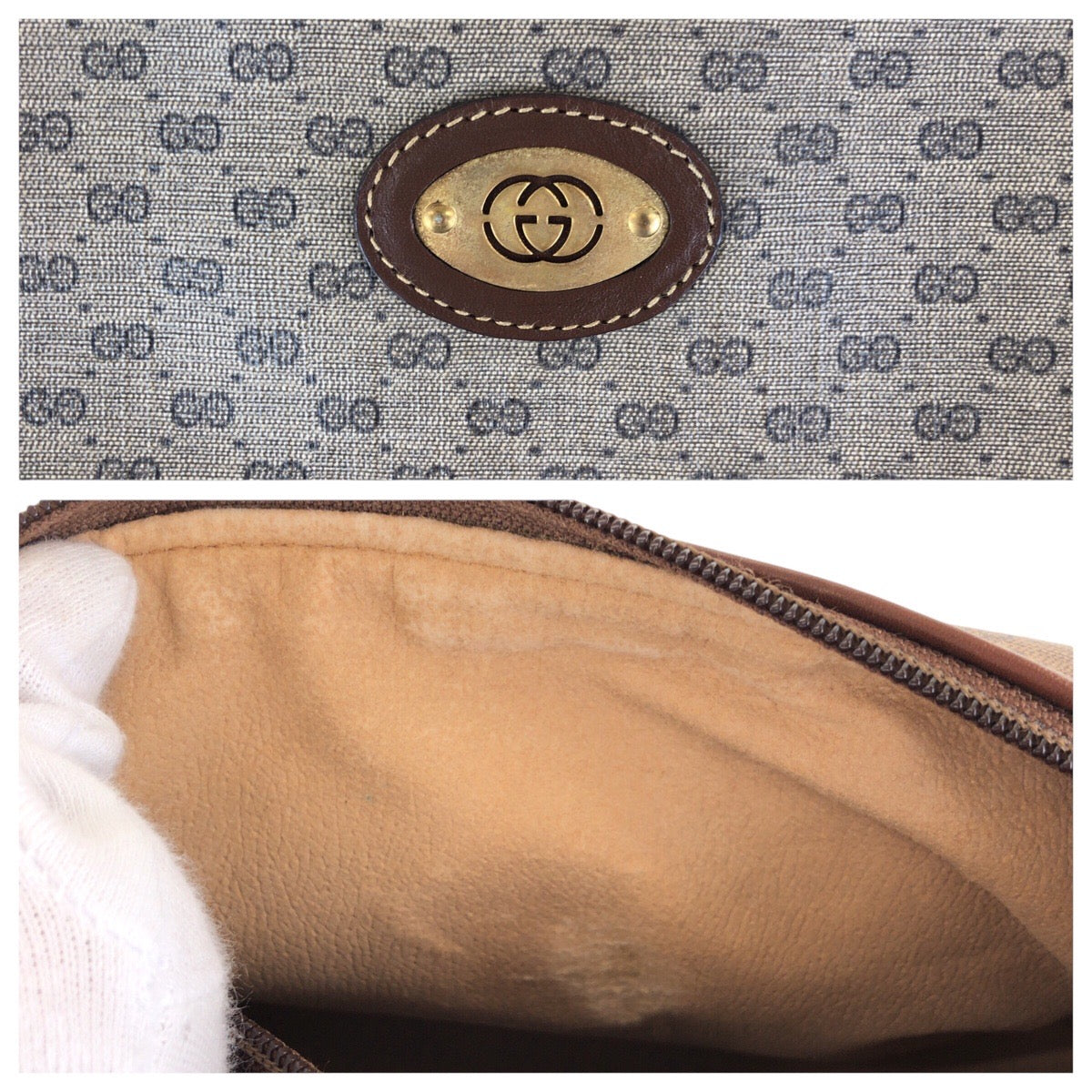 14947
GUCCI グッチ ヴィンテージ オールドグッチ マイクロGG ブラウン ゴールド金具 GGスプリームキャンバス / レザー 007 261 1148 ショルダーバッグ ポシェット  レディース AB21