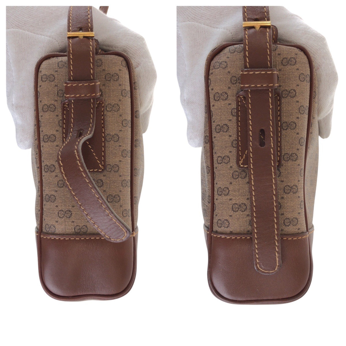 14947
GUCCI グッチ ヴィンテージ オールドグッチ マイクロGG ブラウン ゴールド金具 GGスプリームキャンバス / レザー 007 261 1148 ショルダーバッグ ポシェット  レディース AB21