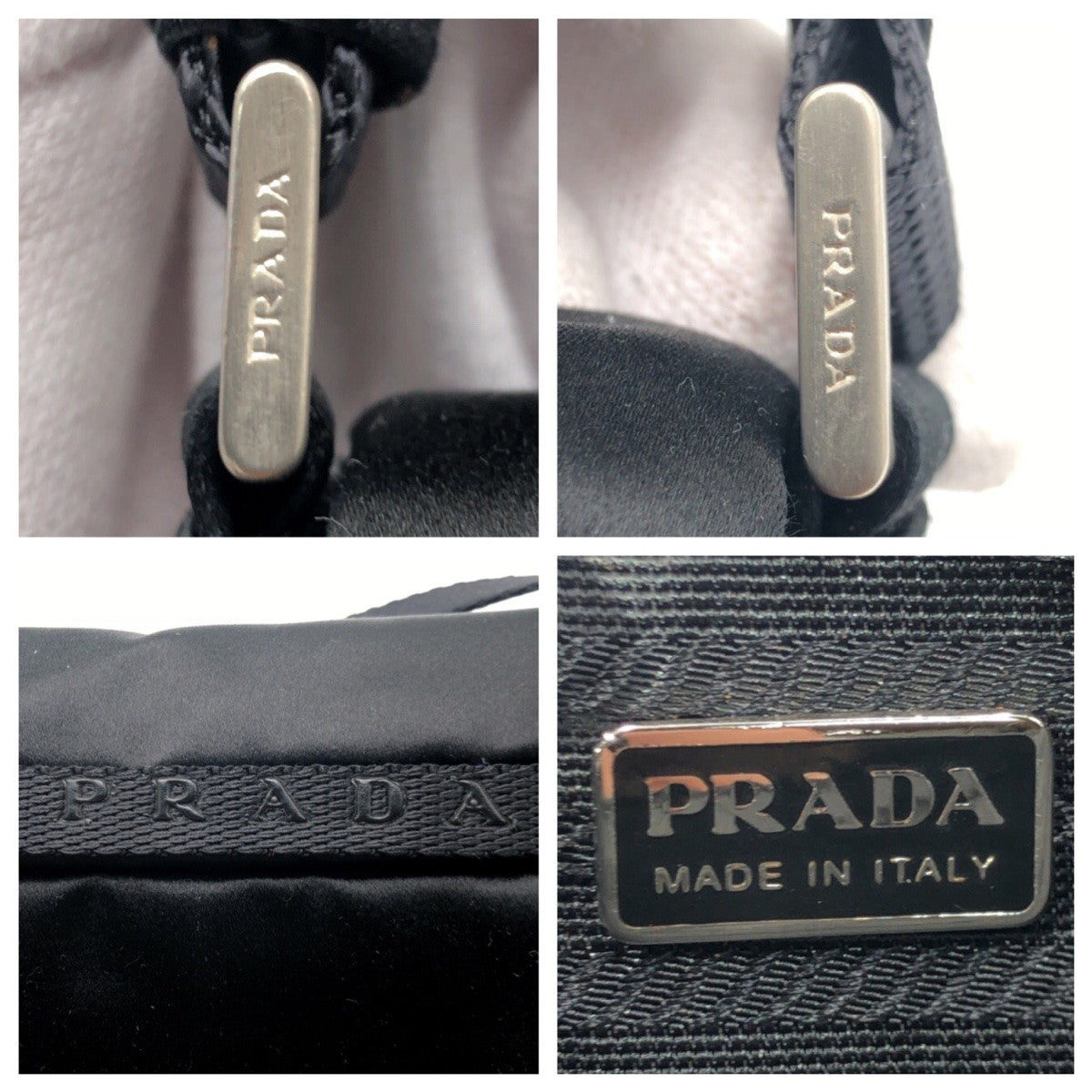 14948
PRADA プラダ ブラック 黒 サテン ショルダーバッグ ワンショルダーバッグ  レディース A35
