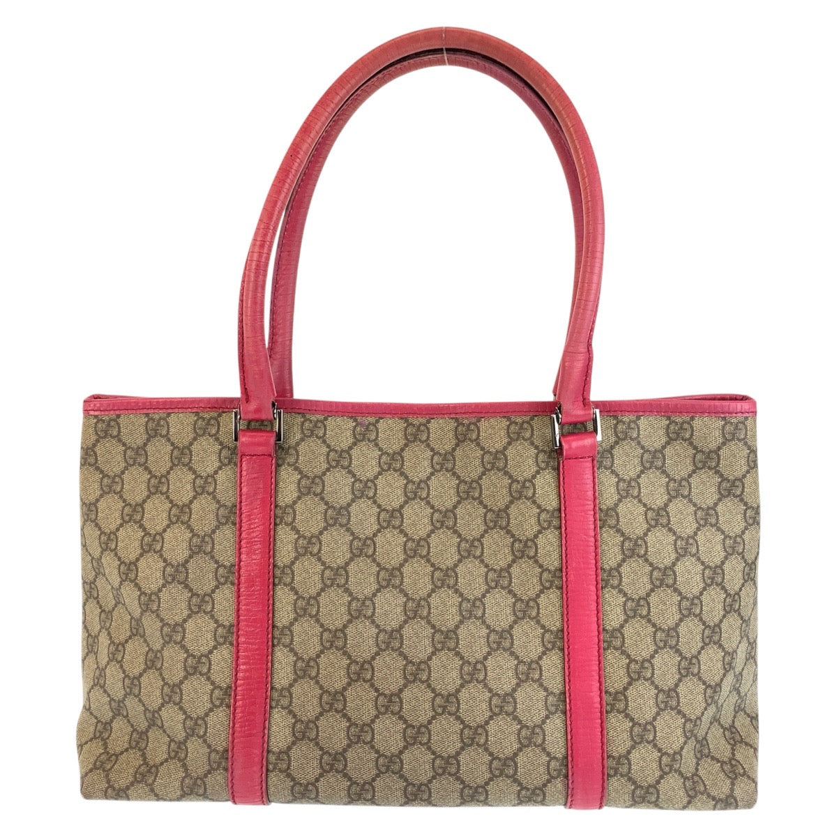 14949
GUCCI グッチ ピンク ブラウン シルバー金具 GGスプリームキャンバス / レザー 114595 トートバッグ ショルダーバッグ  レディース