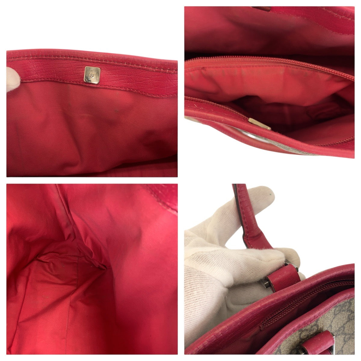 14949
GUCCI グッチ ピンク ブラウン シルバー金具 GGスプリームキャンバス / レザー 114595 トートバッグ ショルダーバッグ  レディース