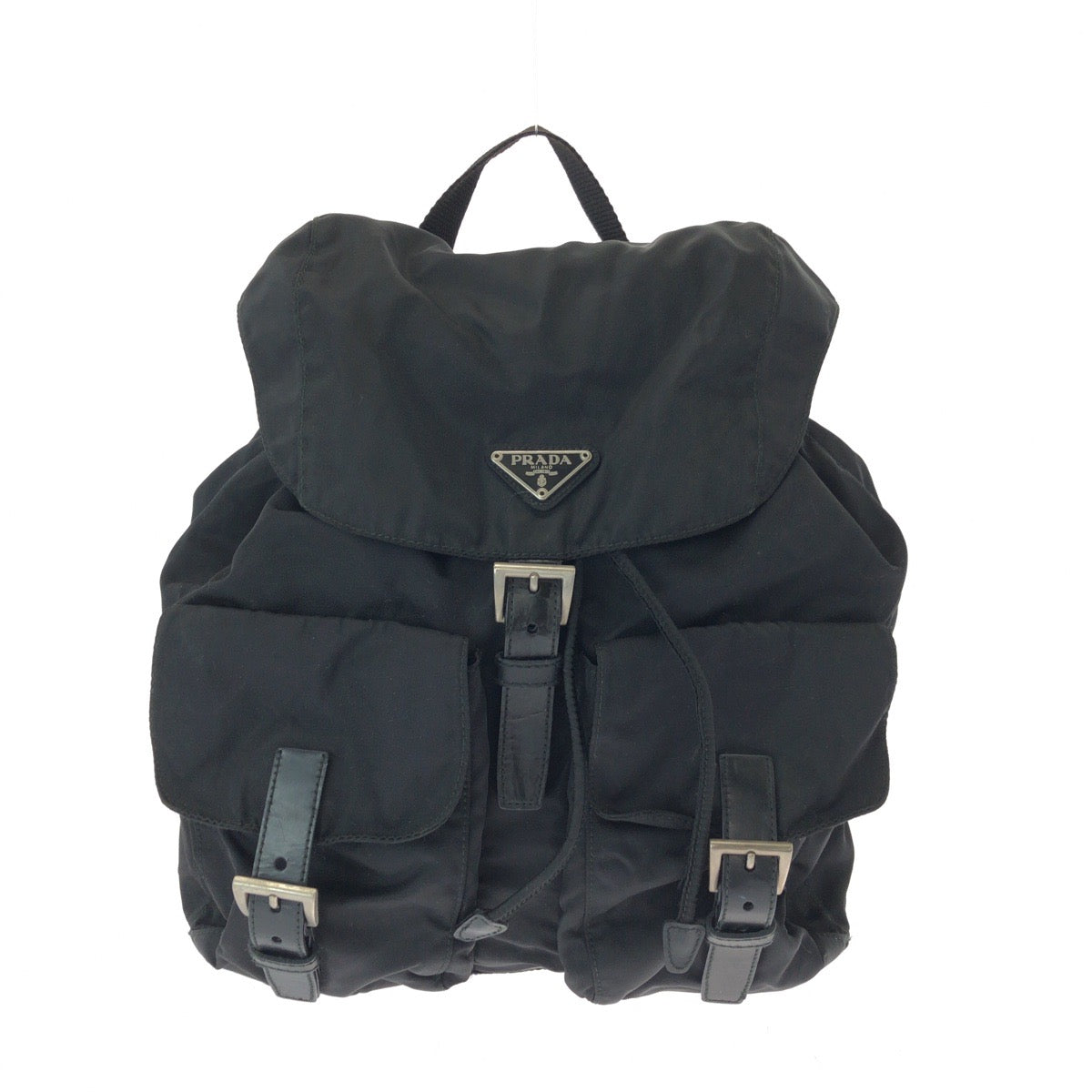 14950
PRADA プラダ テスート 三角ロゴプレート ブラック 黒 シルバー金具 ナイロン BZ2811 リュックサック バックパック  レディース