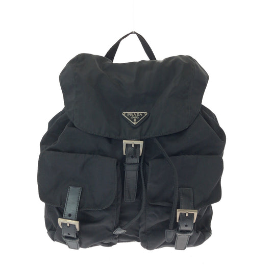 14950
PRADA プラダ テスート 三角ロゴプレート ブラック 黒 シルバー金具 ナイロン BZ2811 リュックサック バックパック  レディース
