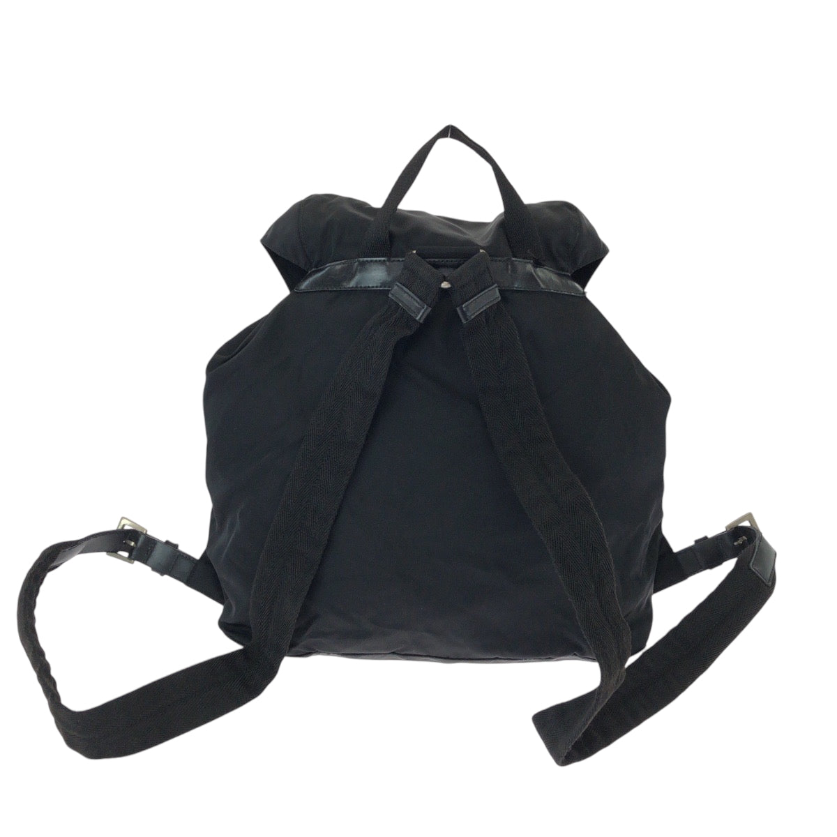 14950
PRADA プラダ テスート 三角ロゴプレート ブラック 黒 シルバー金具 ナイロン BZ2811 リュックサック バックパック  レディース