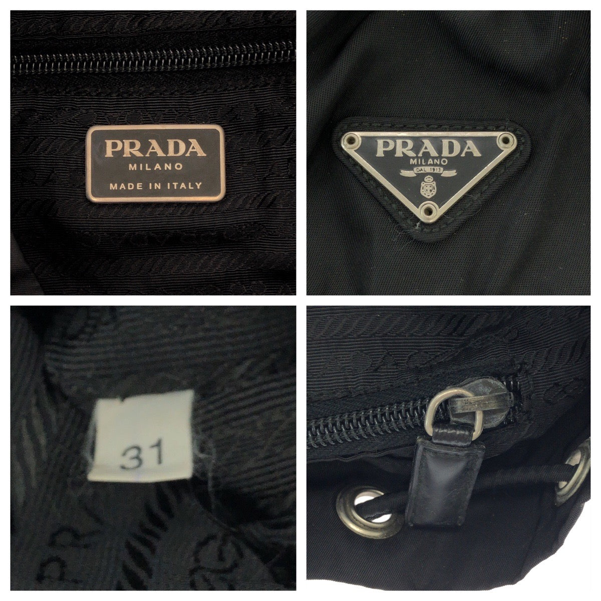 14950
PRADA プラダ テスート 三角ロゴプレート ブラック 黒 シルバー金具 ナイロン BZ2811 リュックサック バックパック  レディース