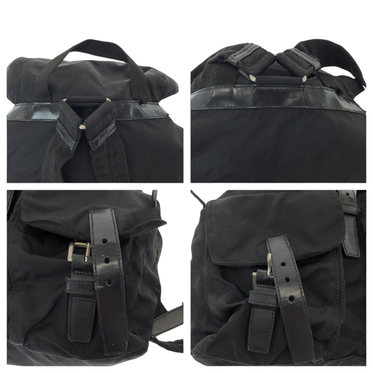14950
PRADA プラダ テスート 三角ロゴプレート ブラック 黒 シルバー金具 ナイロン BZ2811 リュックサック バックパック  レディース
