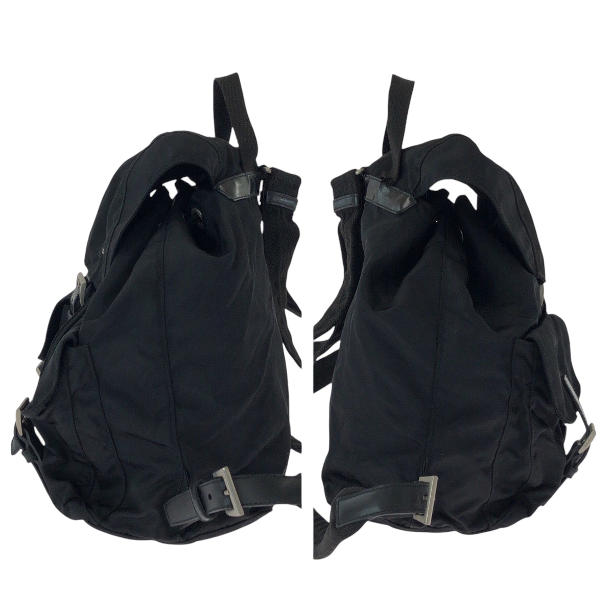 14950
PRADA プラダ テスート 三角ロゴプレート ブラック 黒 シルバー金具 ナイロン BZ2811 リュックサック バックパック  レディース