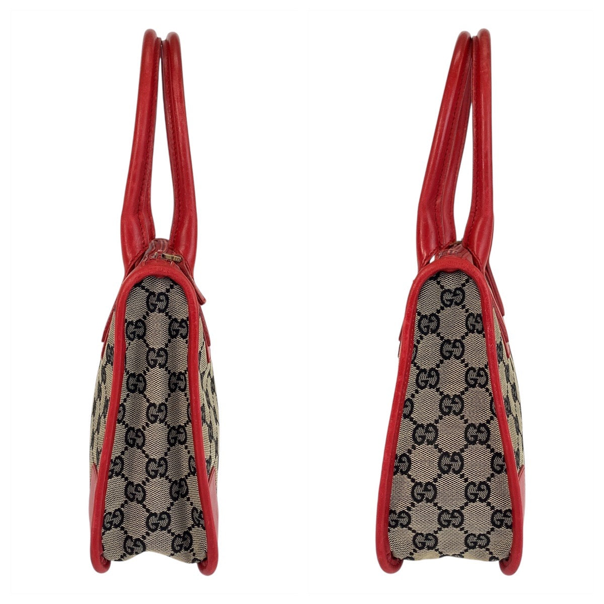 14951
GUCCI グッチ レッド ベージュ GGキャンバス / レザー 000 0856 トートバッグ  レディース