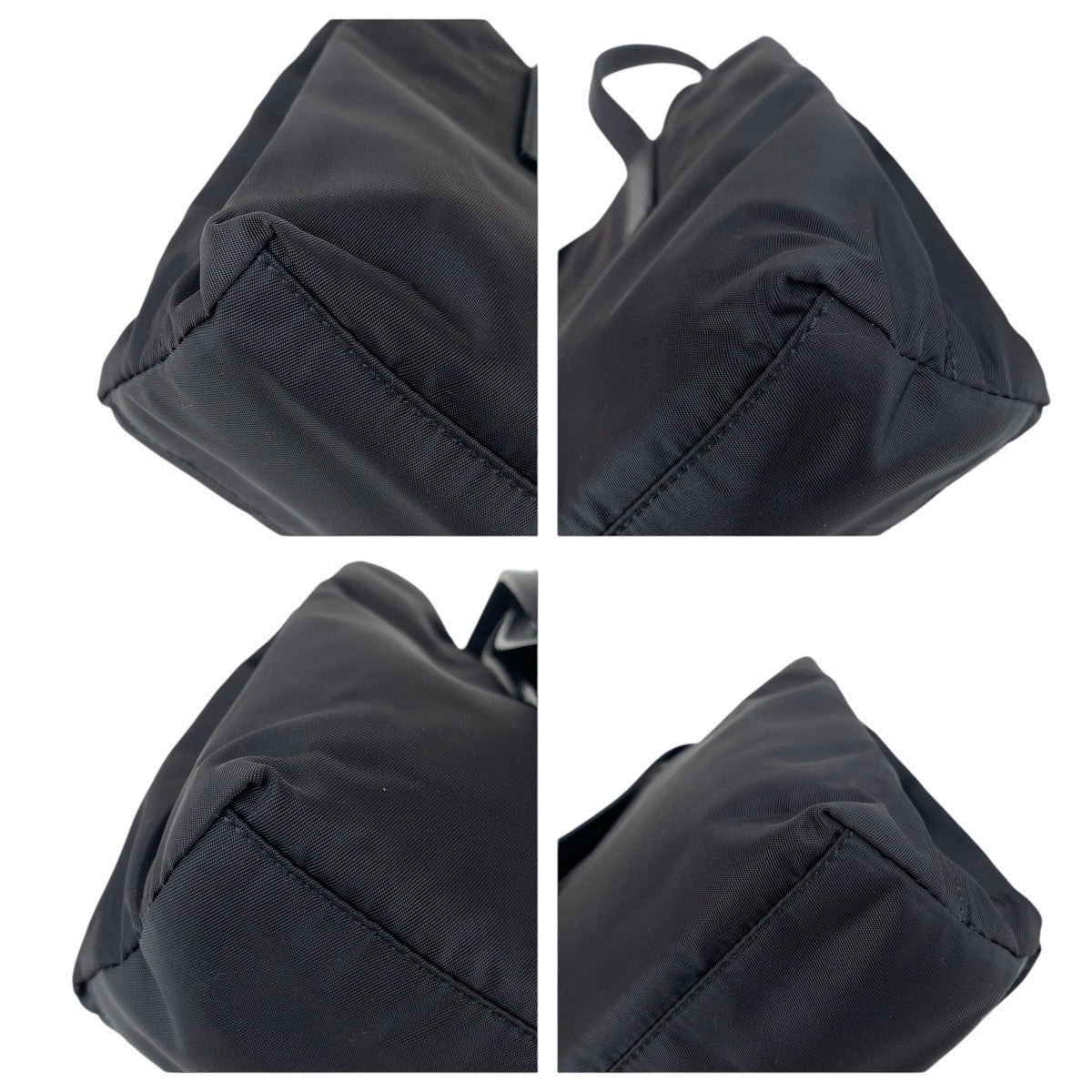 14953
PRADA プラダ テスート 三角ロゴプレート ブラック 黒 シルバー金具 ナイロン / レザー トートバッグ ハンドバッグ  レディース