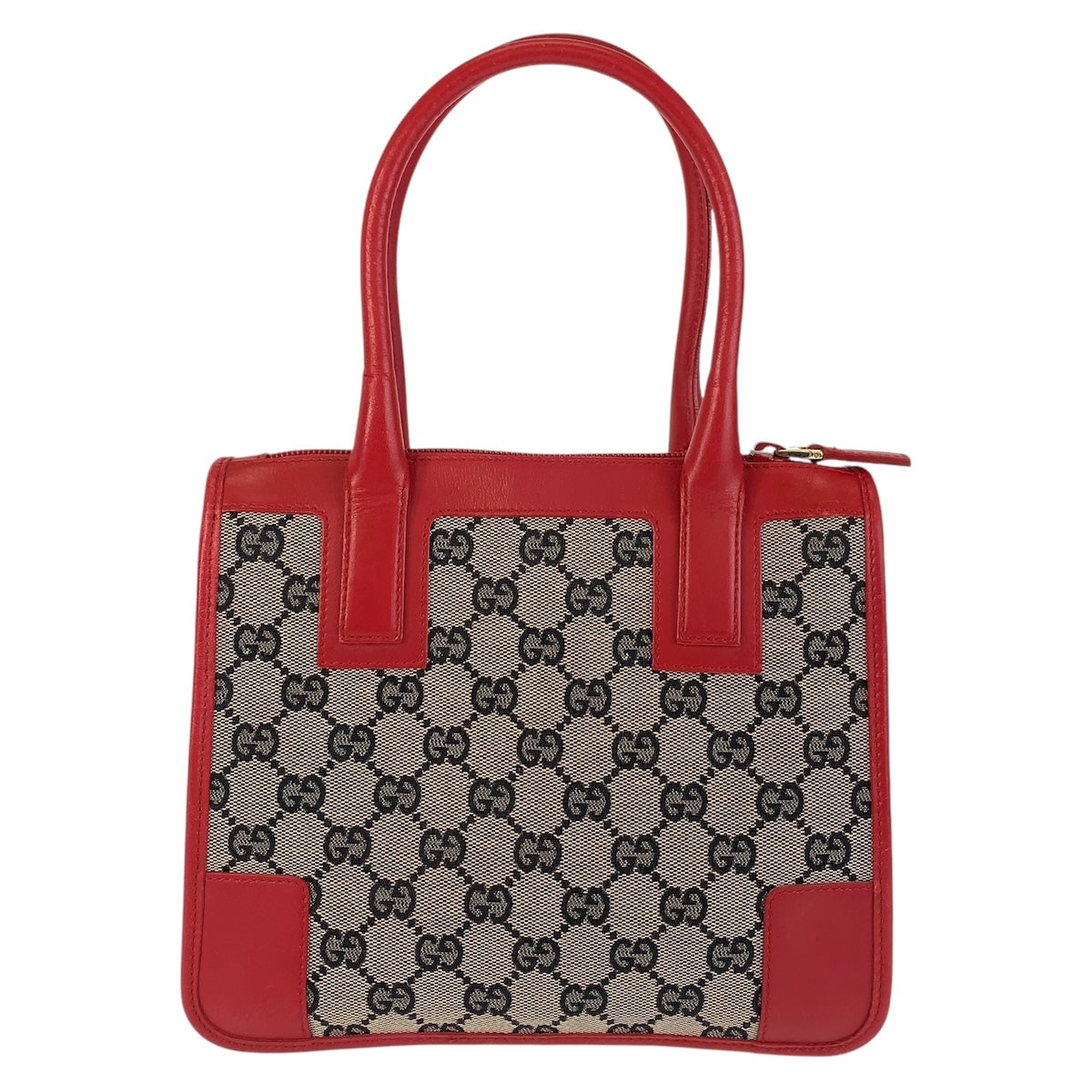 14955
GUCCI グッチ レッド ゴールド金具 GGキャンバス / レザー 000 0856 トートバッグ ハンドバッグ  レディース