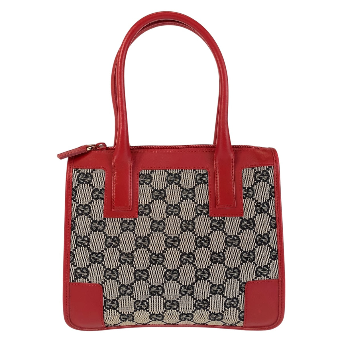 14955
GUCCI グッチ レッド ゴールド金具 GGキャンバス / レザー 000 0856 トートバッグ ハンドバッグ  レディース