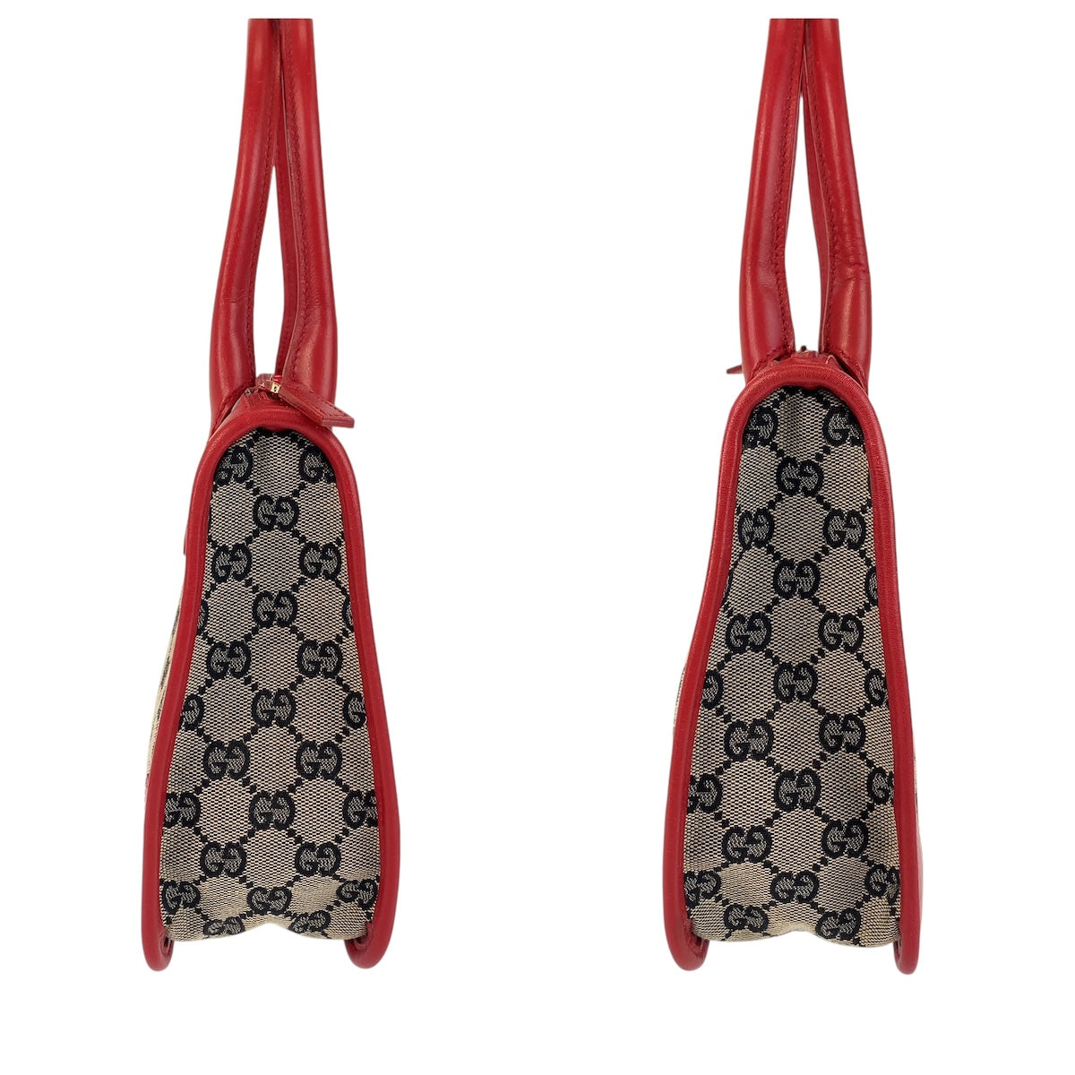 14955
GUCCI グッチ レッド ゴールド金具 GGキャンバス / レザー 000 0856 トートバッグ ハンドバッグ  レディース