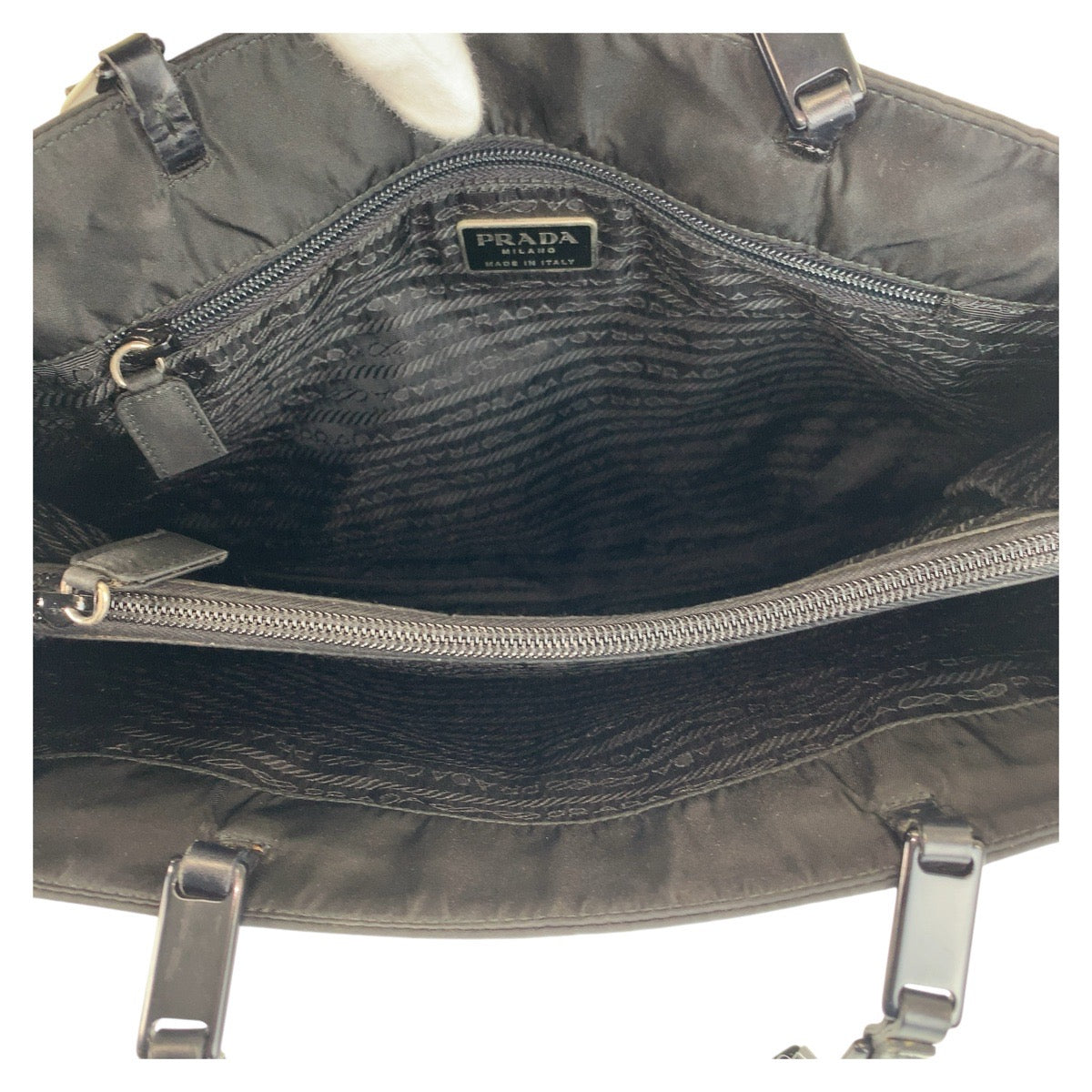 14956
PRADA プラダ テスート 三角ロゴプレート ブラック 黒 ナイロン トートバッグ ショルダーバッグ  レディース ABP20