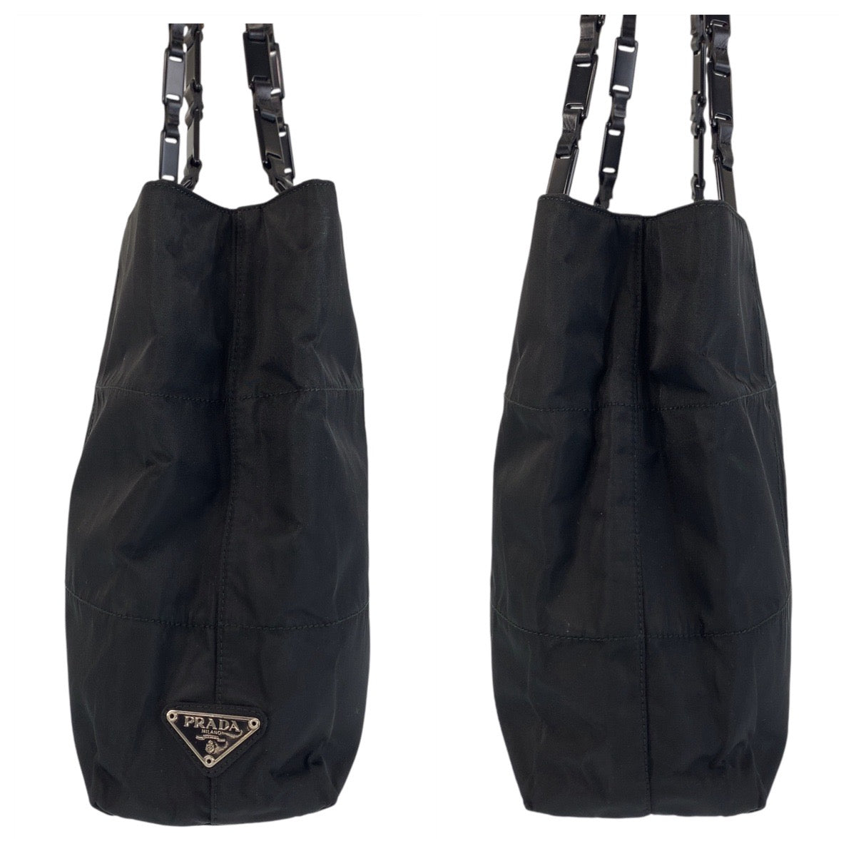14956
PRADA プラダ テスート 三角ロゴプレート ブラック 黒 ナイロン トートバッグ ショルダーバッグ  レディース ABP20