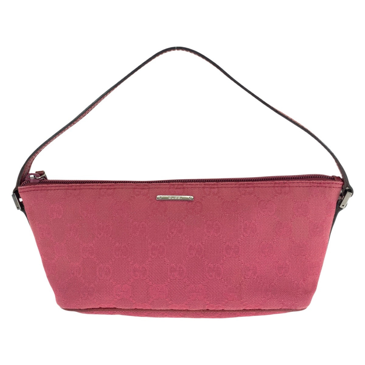 14960
GUCCI グッチ ピンク シルバー金具 GGキャンバス / レザー 7198 ハンドバッグ アクセサリーポーチ  レディース