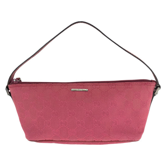 14960
GUCCI グッチ ピンク シルバー金具 GGキャンバス / レザー 7198 ハンドバッグ アクセサリーポーチ  レディース