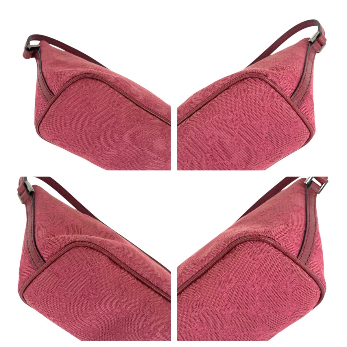 14960
GUCCI グッチ ピンク シルバー金具 GGキャンバス / レザー 7198 ハンドバッグ アクセサリーポーチ  レディース