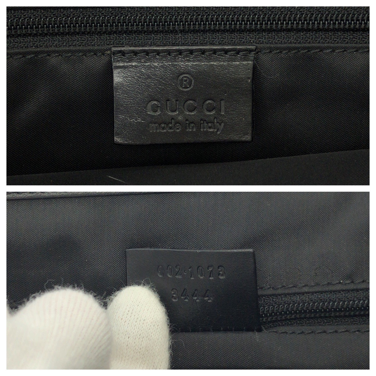 14962
 GUCCI Jackie Black Silver Hardware GG Canvas 002 1073 Tote Bag Shoulder Bag Women's