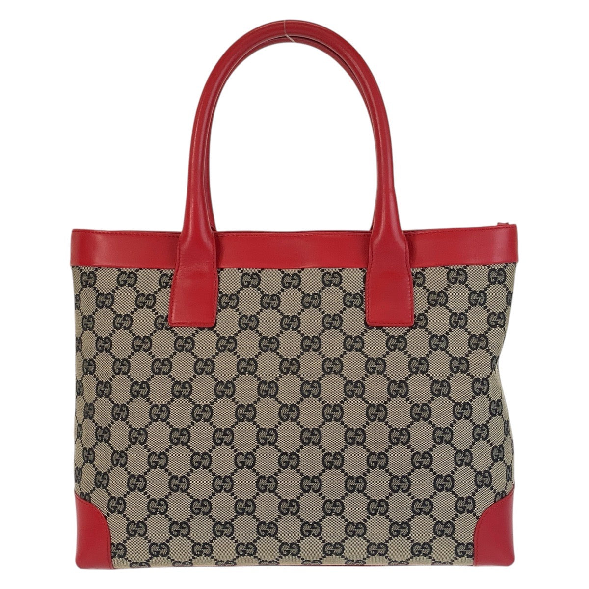14964
GUCCI グッチ レッド ベージュ GGキャンバス / レザー 002 1119 トートバッグ ハンドバッグ  レディース