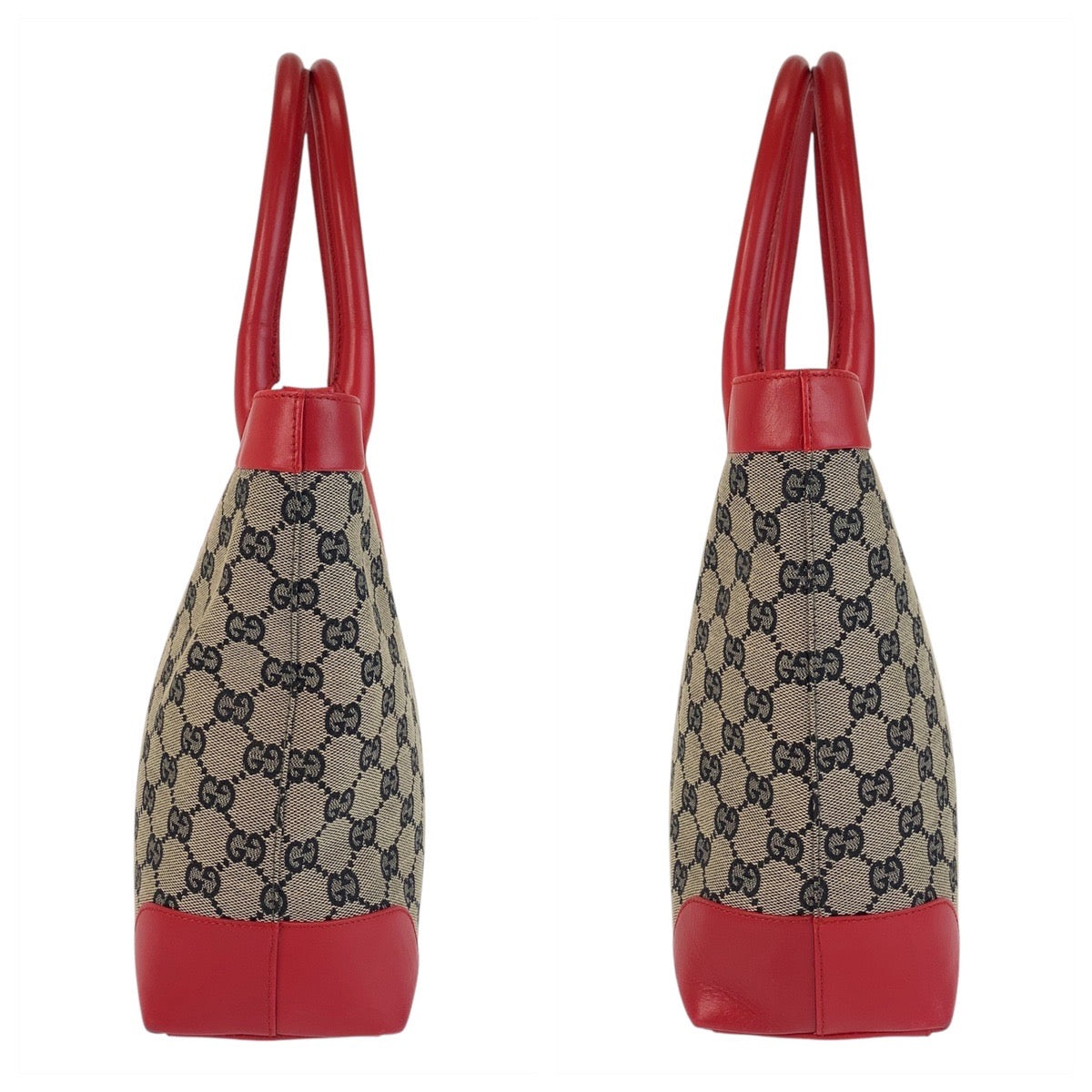 14964
GUCCI グッチ レッド ベージュ GGキャンバス / レザー 002 1119 トートバッグ ハンドバッグ  レディース