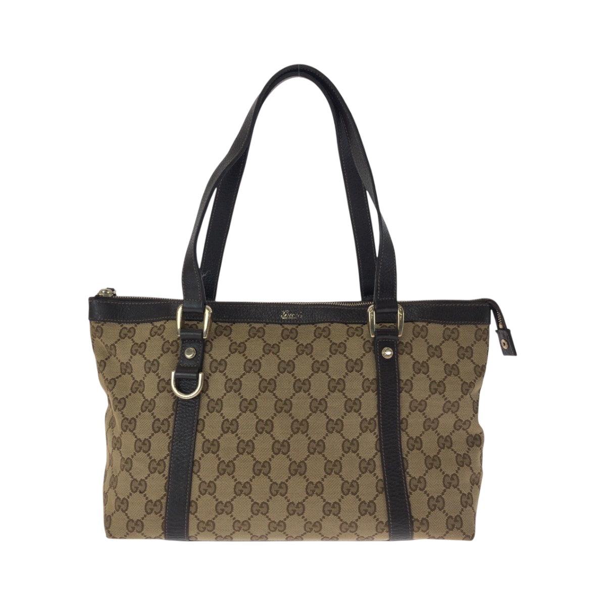 14965
GUCCI グッチ ベージュ ブラウン ゴールド金具 GGキャンバス 141470 トートバッグ ショルダーバッグ  レディース