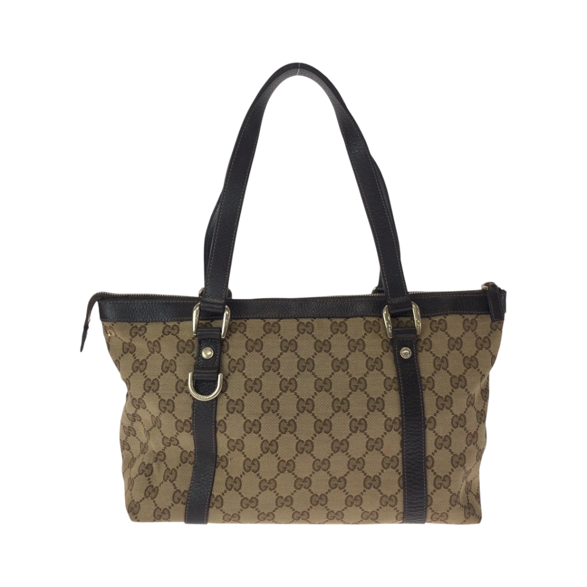 14965
GUCCI グッチ ベージュ ブラウン ゴールド金具 GGキャンバス 141470 トートバッグ ショルダーバッグ  レディース