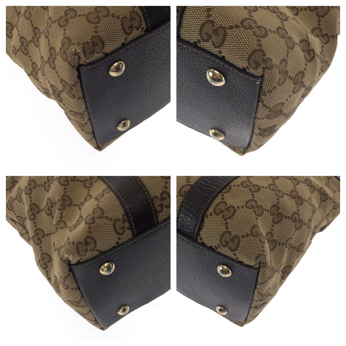 14965
GUCCI グッチ ベージュ ブラウン ゴールド金具 GGキャンバス 141470 トートバッグ ショルダーバッグ  レディース