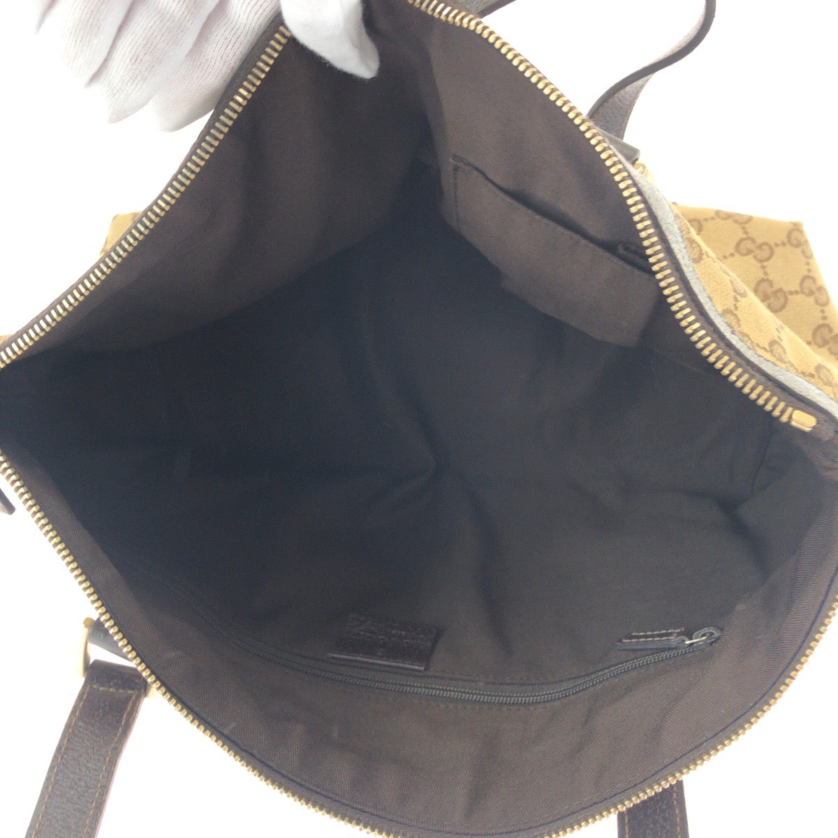 14965
GUCCI グッチ ベージュ ブラウン ゴールド金具 GGキャンバス 141470 トートバッグ ショルダーバッグ  レディース