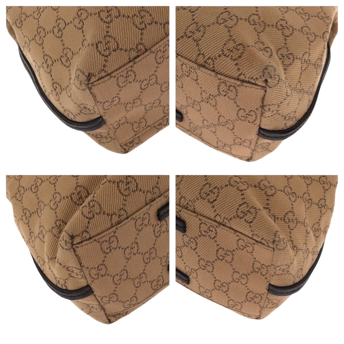 14966
GUCCI グッチ ブラウン ブラック金具 キャンバス 101341 トートバッグ ショルダーバッグ  レディース