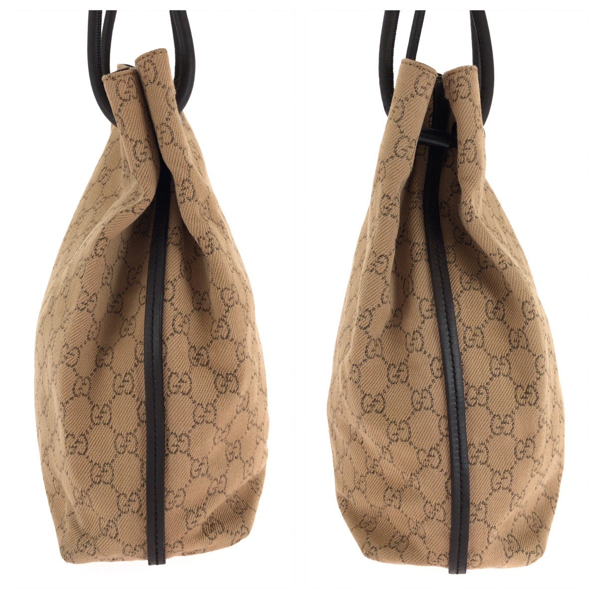 14966
GUCCI グッチ ブラウン ブラック金具 キャンバス 101341 トートバッグ ショルダーバッグ  レディース