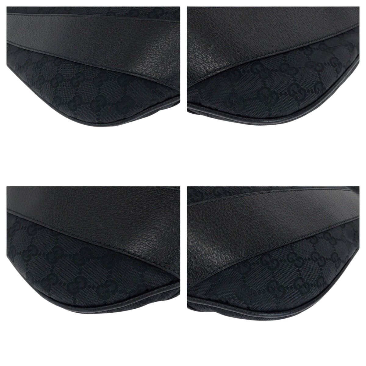 14968
GUCCI グッチ ブラック 黒 シルバー金具 GGキャンバス 124358 ホーボー ワンショルダーバッグ 肩掛け  レディース