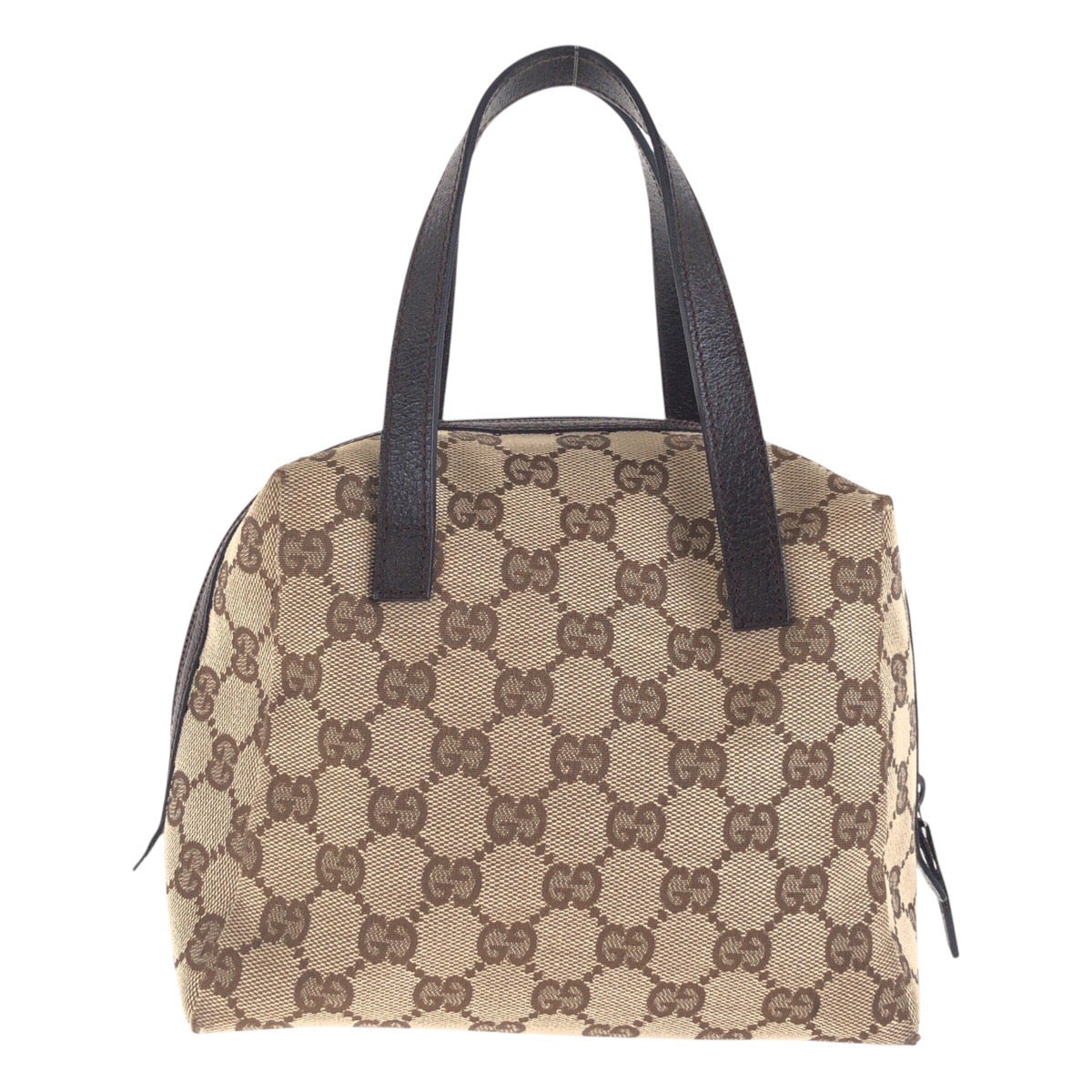 14969
GUCCI グッチ ベージュ ブラウン シルバー金具 GGキャンバス / レザー 124542 ハンドバッグ  レディース