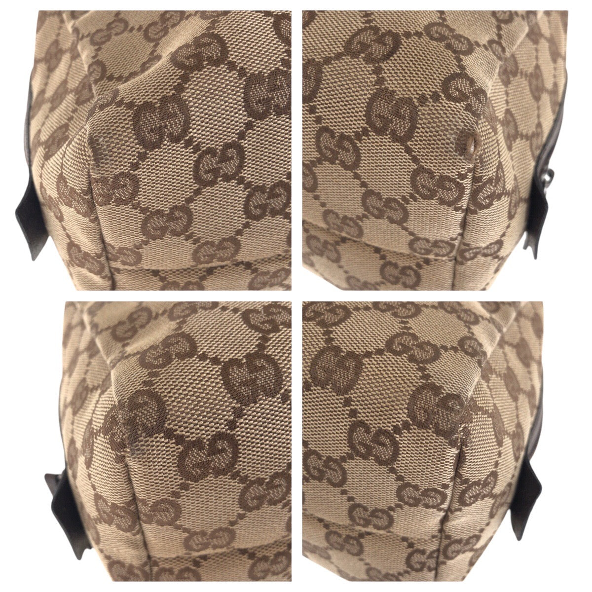 14969
GUCCI グッチ ベージュ ブラウン シルバー金具 GGキャンバス / レザー 124542 ハンドバッグ  レディース