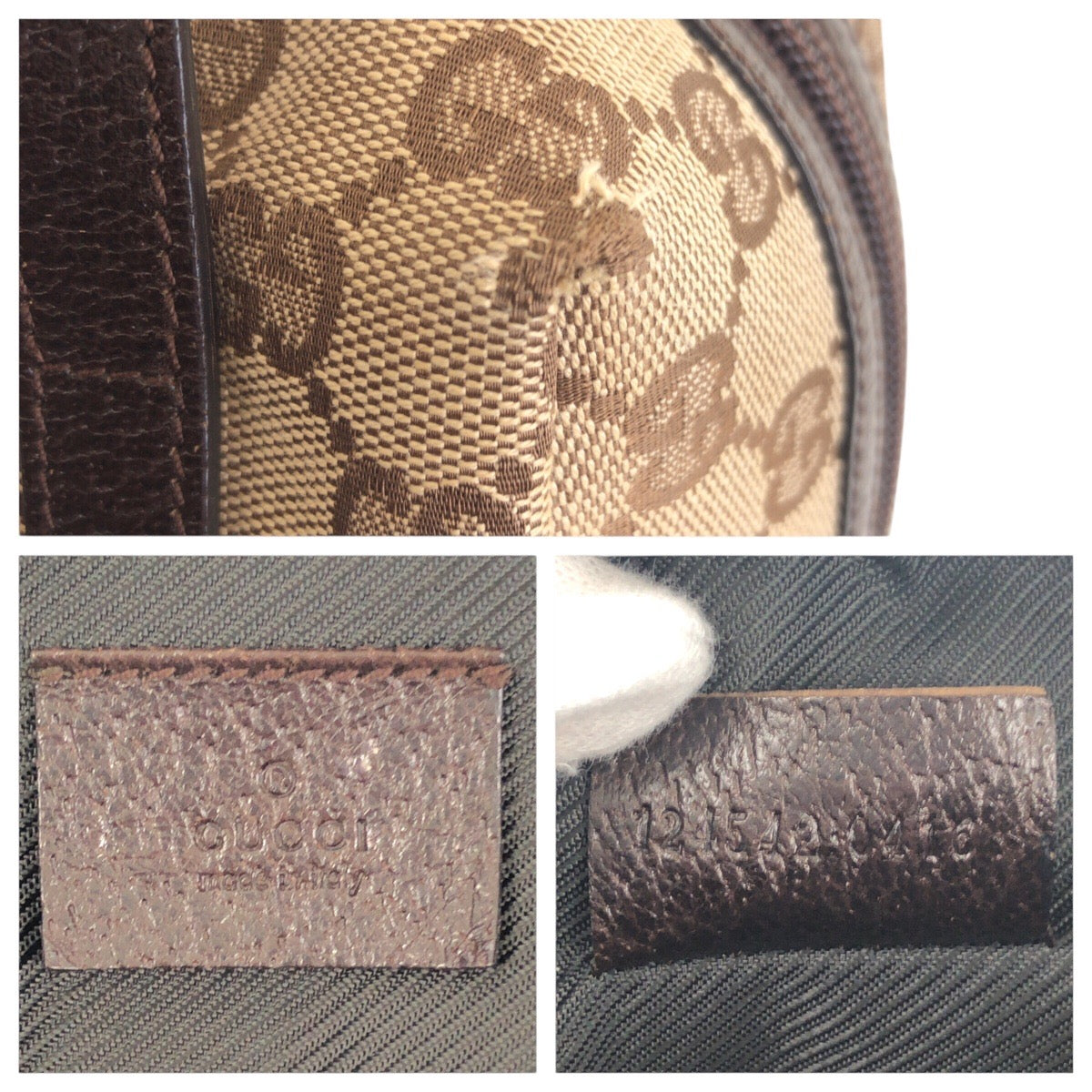14969
GUCCI グッチ ベージュ ブラウン シルバー金具 GGキャンバス / レザー 124542 ハンドバッグ  レディース