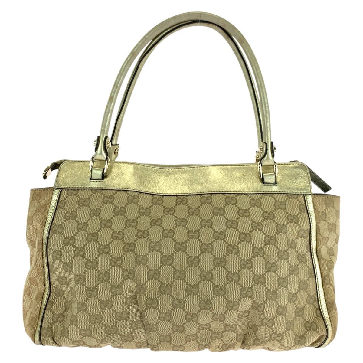 14971
GUCCI グッチ アビー ベージュ ゴールド GGキャンバス / レザー 189831 トートバッグ ショルダーバッグ  レディース