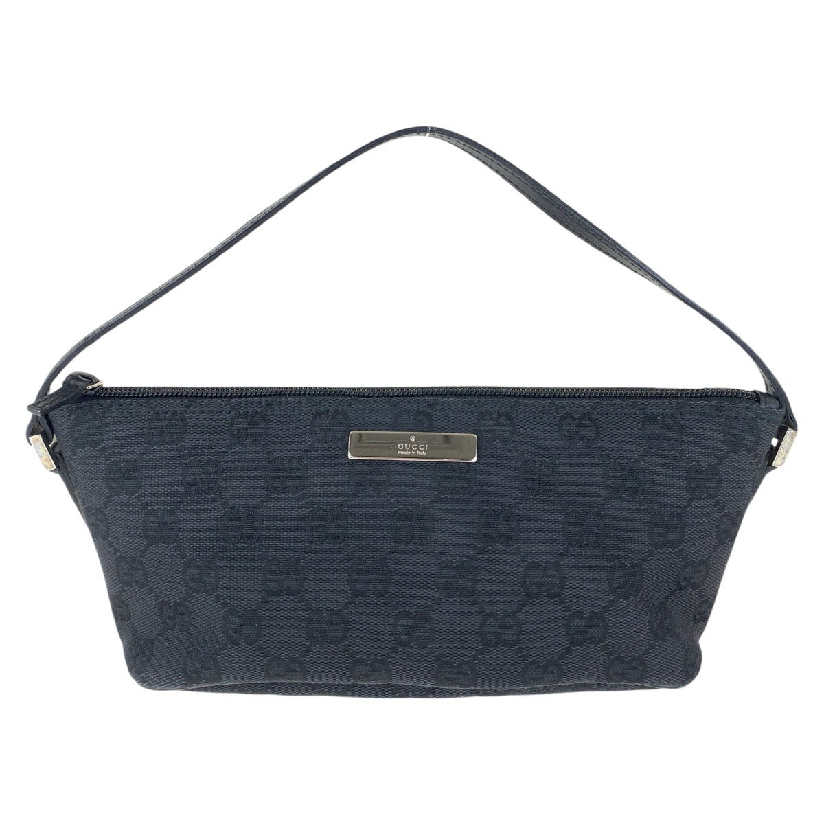14972
GUCCI グッチ ブラック 黒 シルバー金具 GGキャンバス / レザー 039 1103 ハンドバッグ アクセサリーポーチ  レディース
