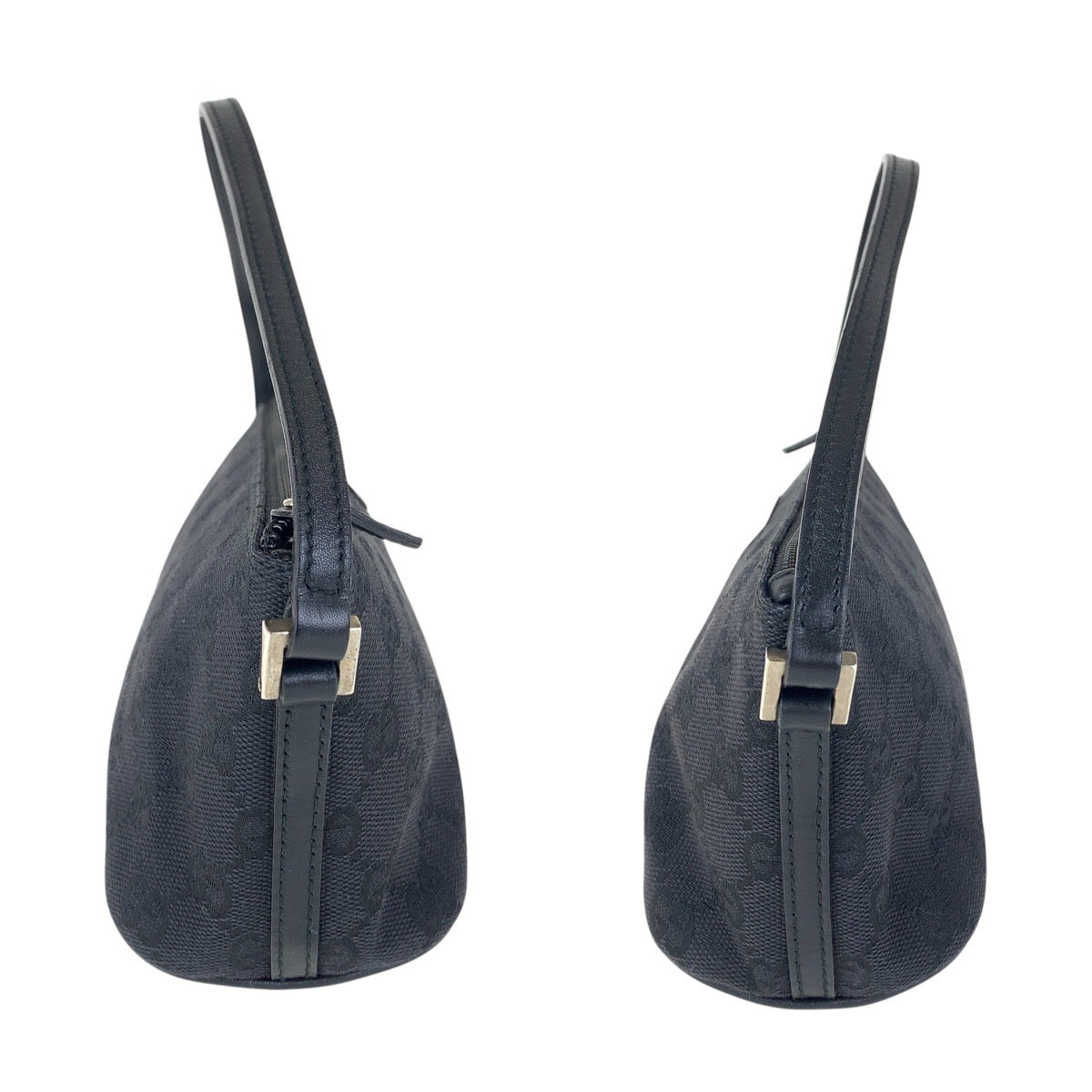 14972
GUCCI グッチ ブラック 黒 シルバー金具 GGキャンバス / レザー 039 1103 ハンドバッグ アクセサリーポーチ  レディース