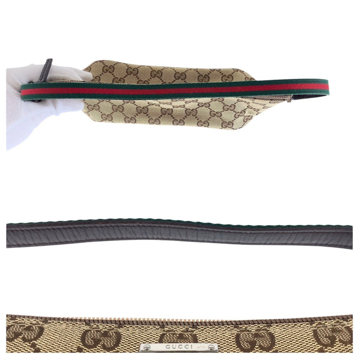 14973
GUCCI グッチ シェリーライン ブラウン シルバー金具 GGキャンバス / レザー 141809 ハンドバッグ アクセサリーポーチ  レディース