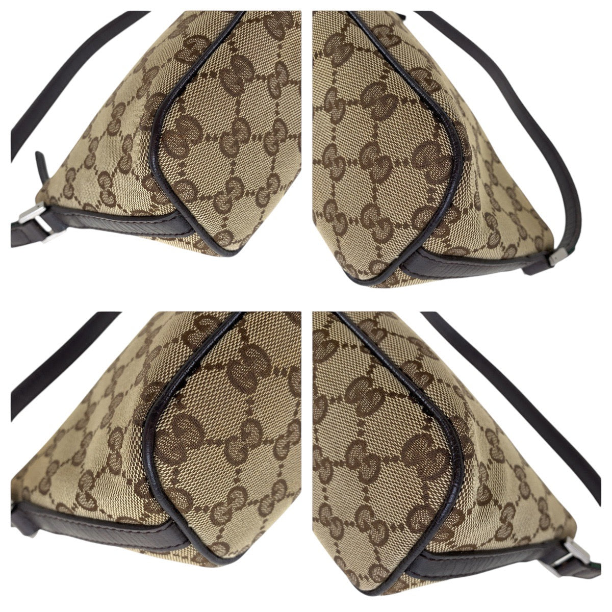 14973
GUCCI グッチ シェリーライン ブラウン シルバー金具 GGキャンバス / レザー 141809 ハンドバッグ アクセサリーポーチ  レディース
