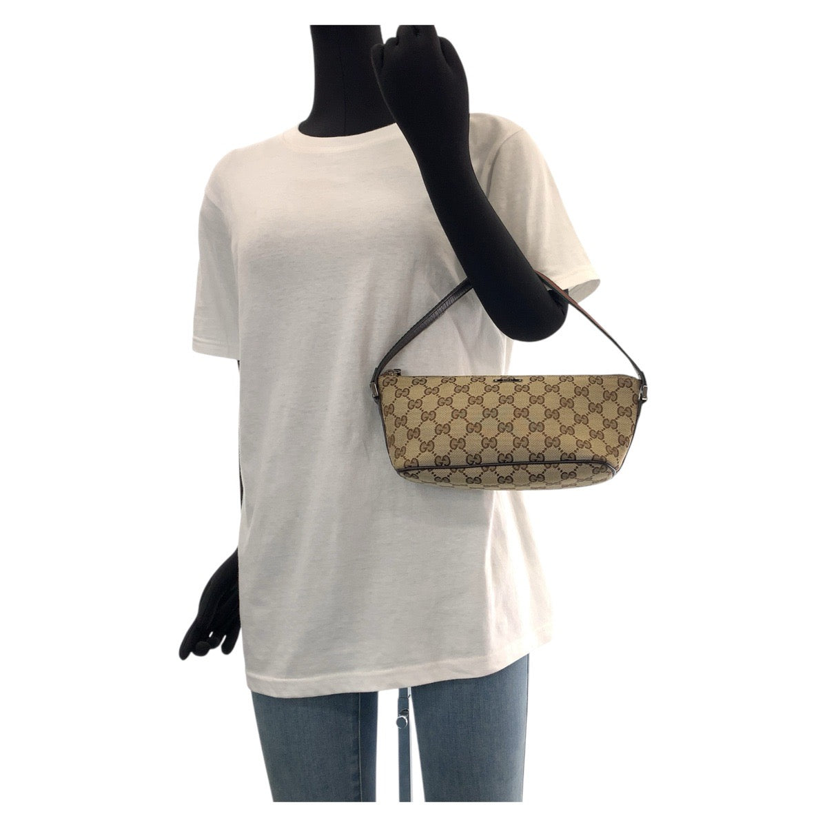 14973
GUCCI グッチ シェリーライン ブラウン シルバー金具 GGキャンバス / レザー 141809 ハンドバッグ アクセサリーポーチ  レディース