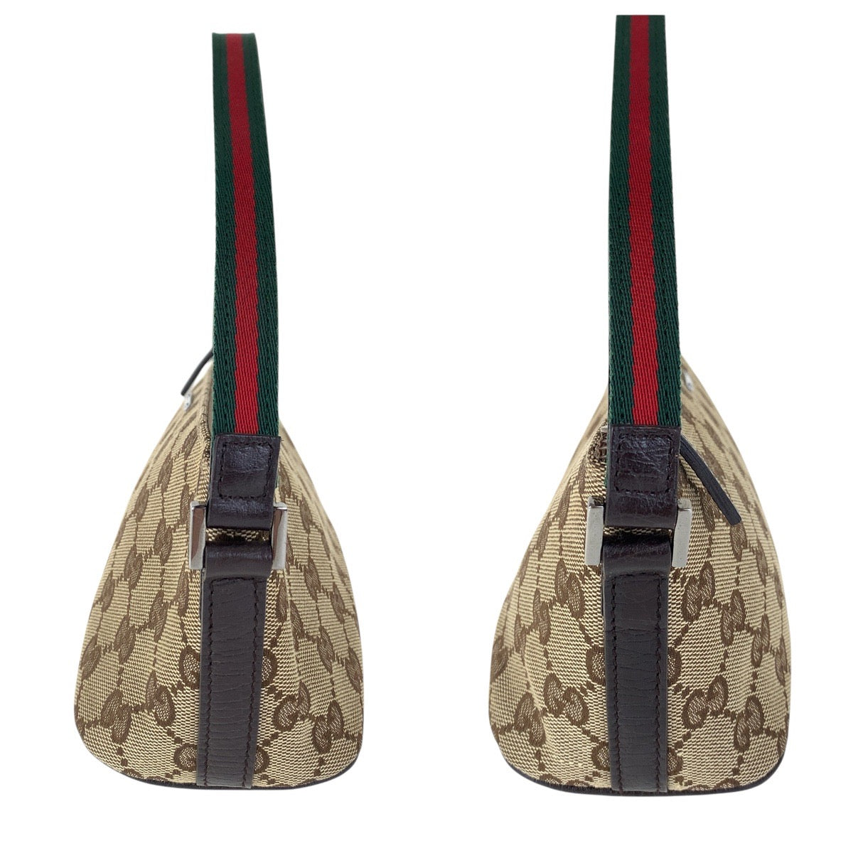 14973
GUCCI グッチ シェリーライン ブラウン シルバー金具 GGキャンバス / レザー 141809 ハンドバッグ アクセサリーポーチ  レディース