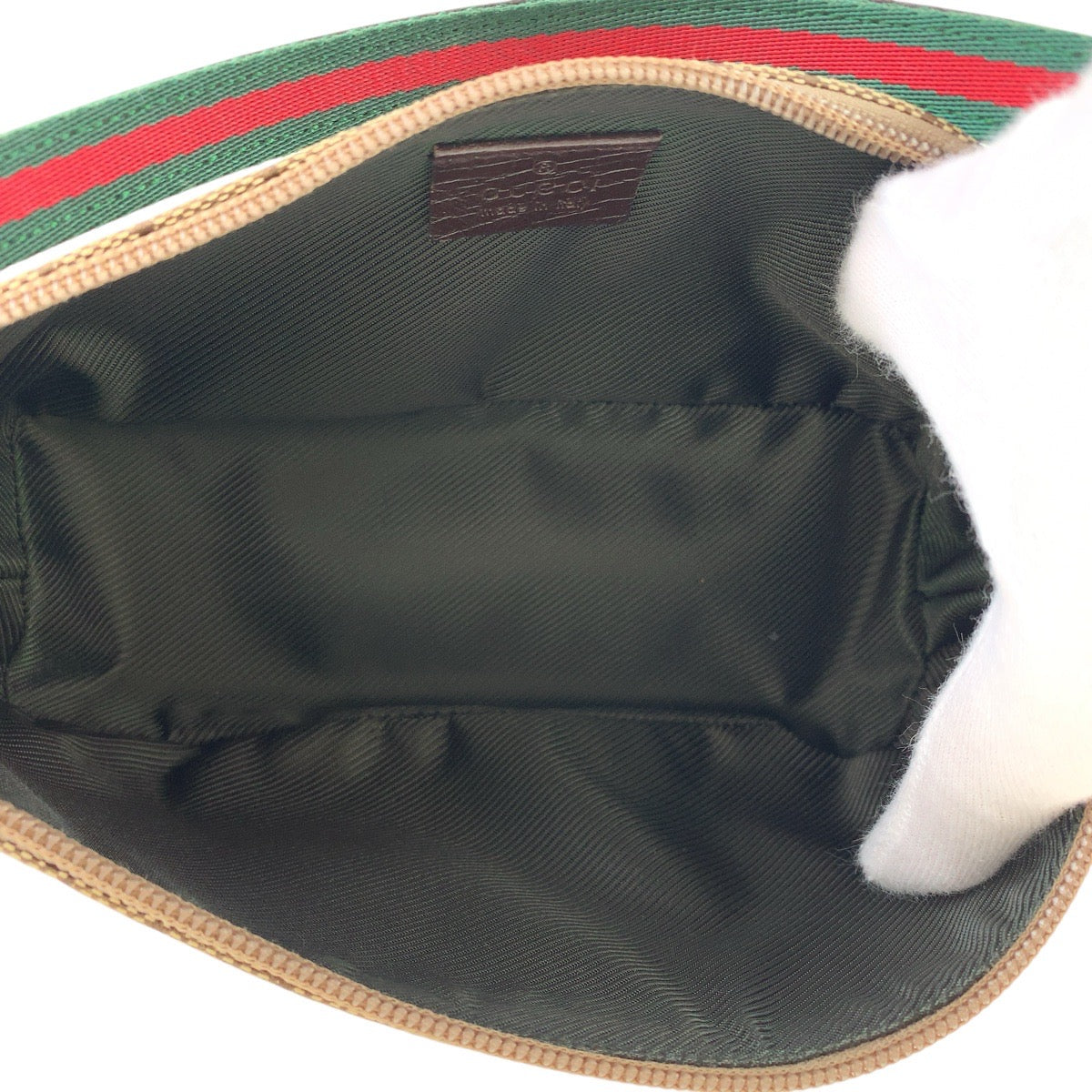 14973
GUCCI グッチ シェリーライン ブラウン シルバー金具 GGキャンバス / レザー 141809 ハンドバッグ アクセサリーポーチ  レディース