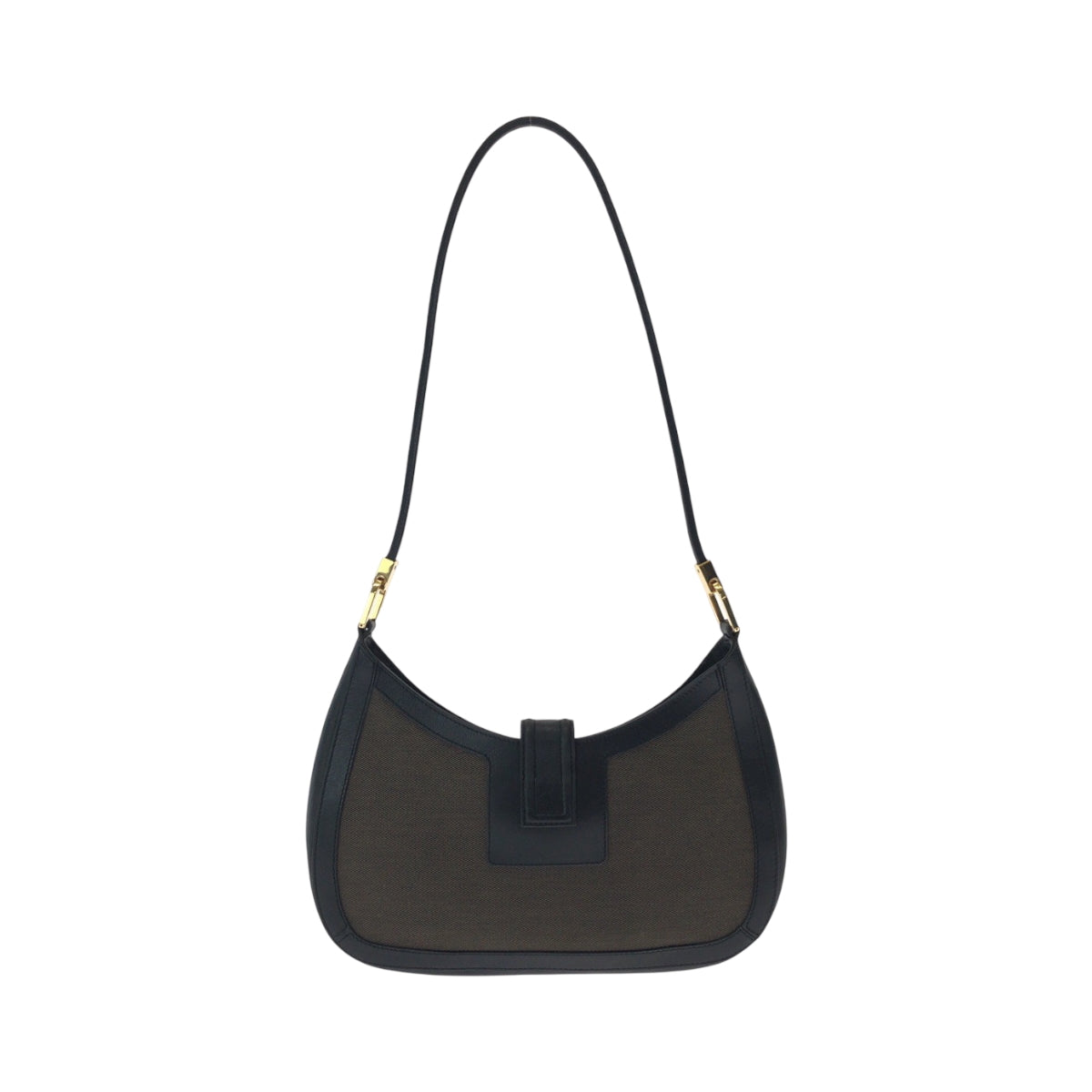 14975
GUCCI グッチ ホーボー ブラウン ブラック ゴールド金具 コットン 001 4141 ホーボー ワンショルダーバッグ 肩掛け  レディース