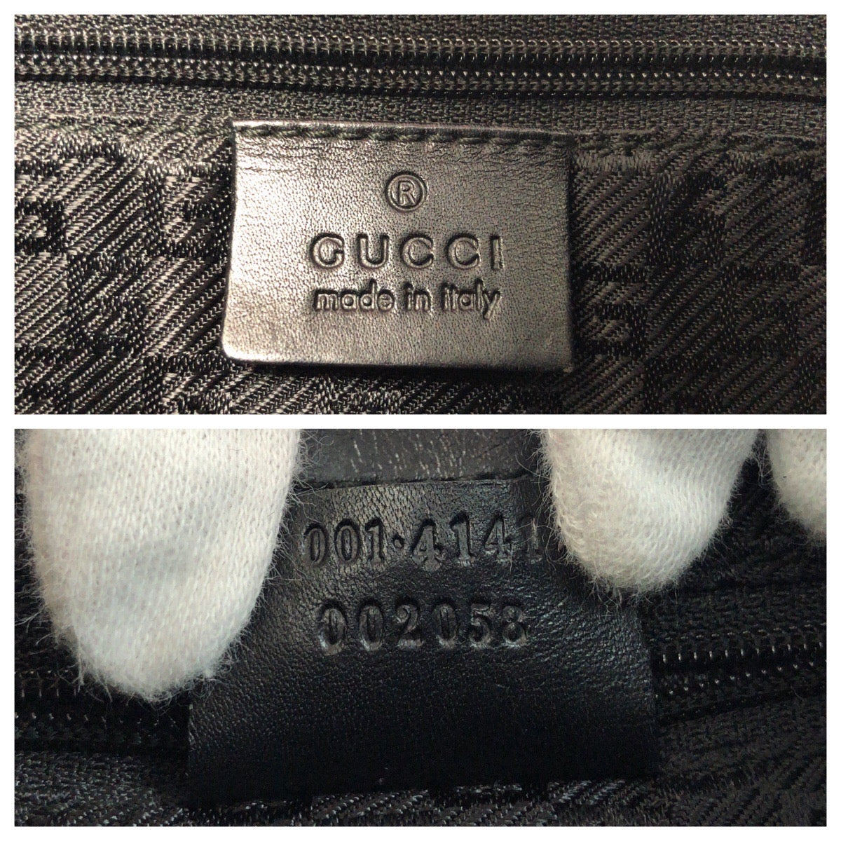 14975
GUCCI グッチ ホーボー ブラウン ブラック ゴールド金具 コットン 001 4141 ホーボー ワンショルダーバッグ 肩掛け  レディース