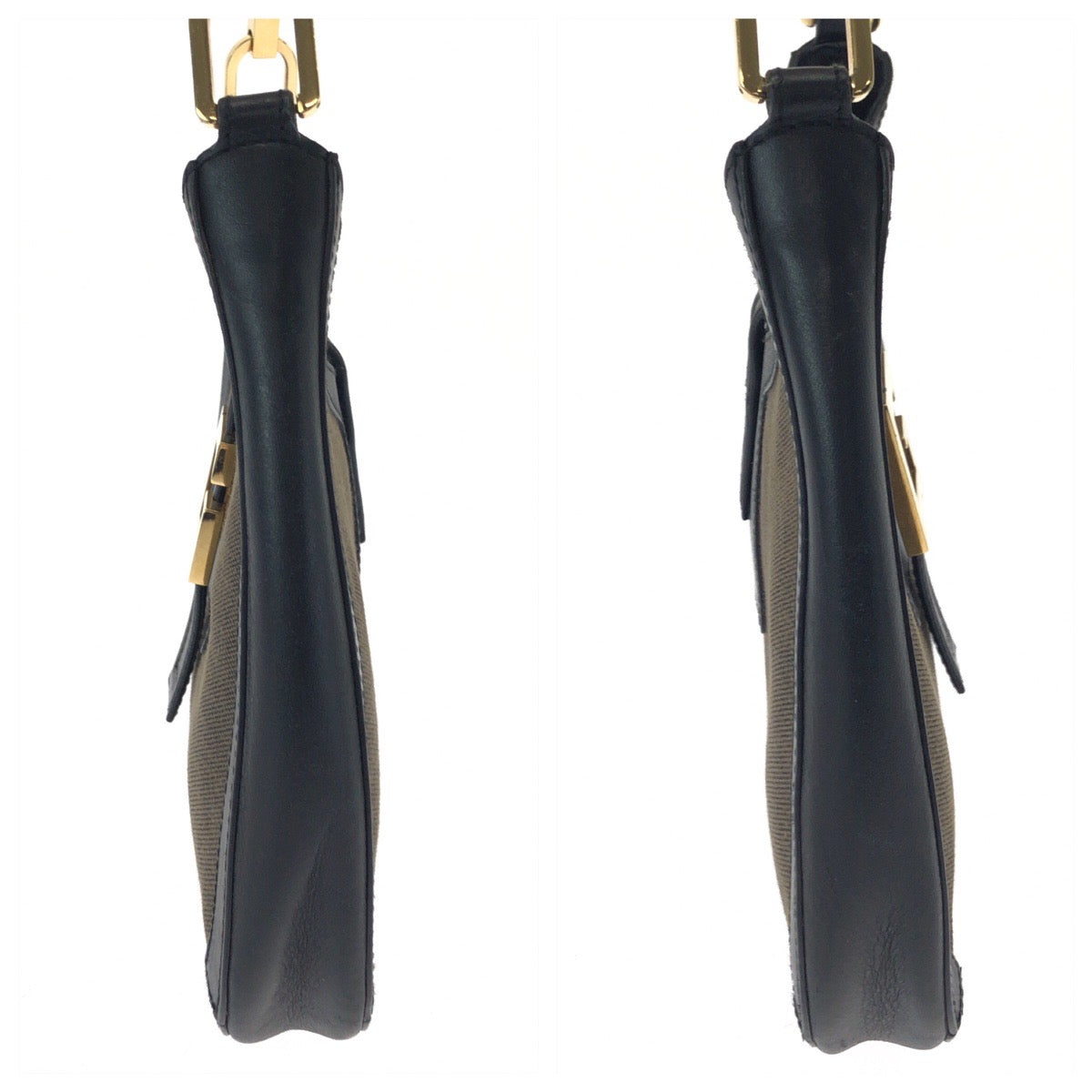 14975
GUCCI グッチ ホーボー ブラウン ブラック ゴールド金具 コットン 001 4141 ホーボー ワンショルダーバッグ 肩掛け  レディース