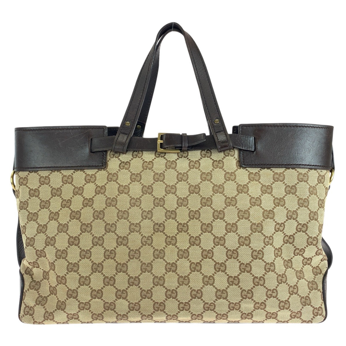 14977
GUCCI グッチ ブラウン ゴールド金具 GGキャンバス / レザー 106251 トートバッグ ハンドバッグ  レディース