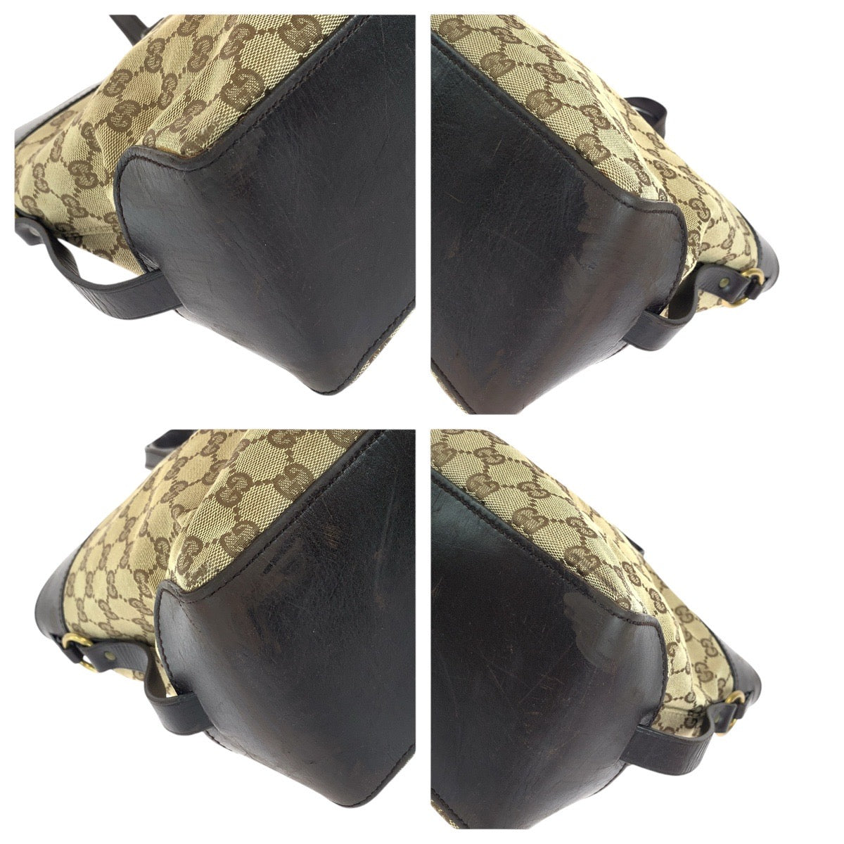 14977
GUCCI グッチ ブラウン ゴールド金具 GGキャンバス / レザー 106251 トートバッグ ハンドバッグ  レディース