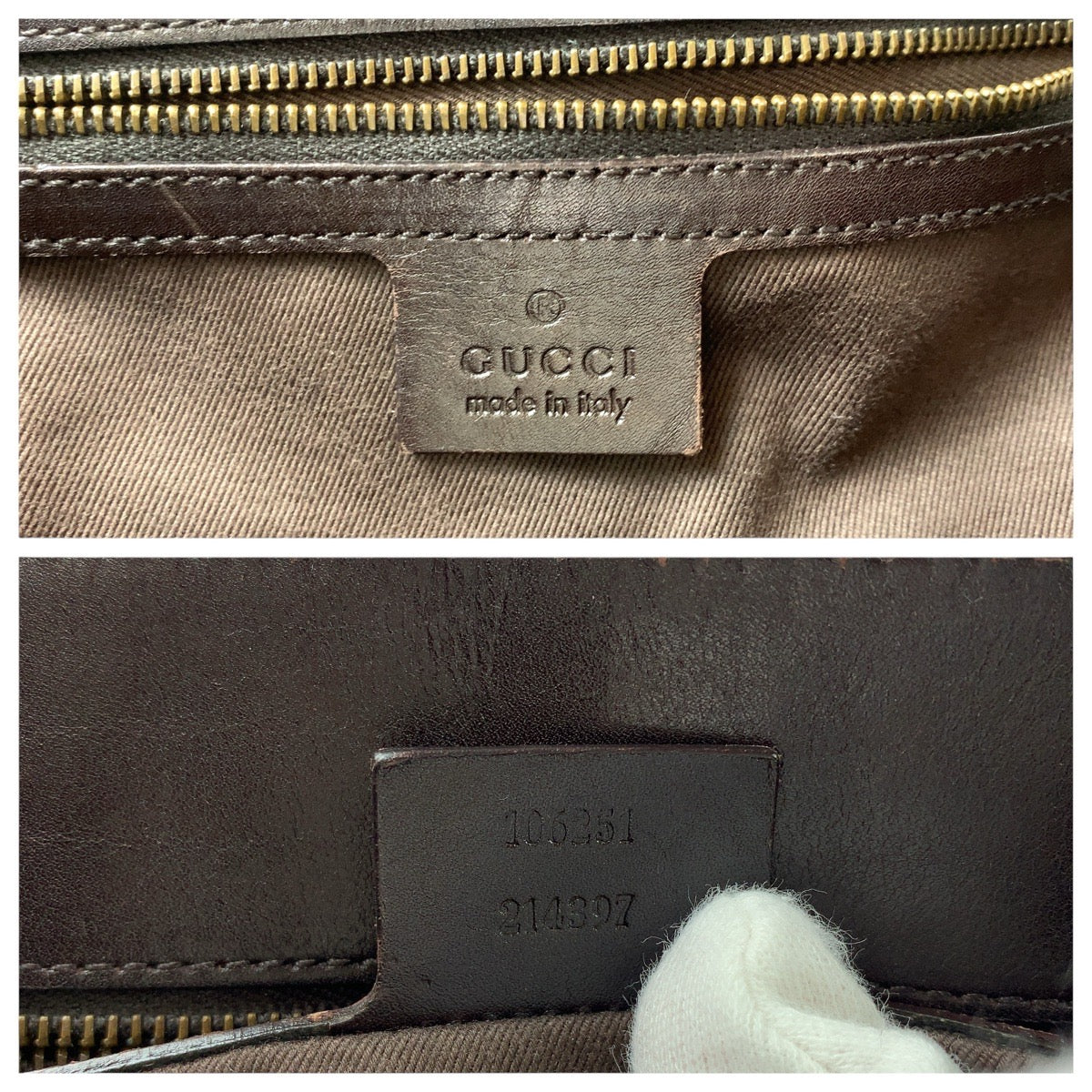 14977
GUCCI グッチ ブラウン ゴールド金具 GGキャンバス / レザー 106251 トートバッグ ハンドバッグ  レディース