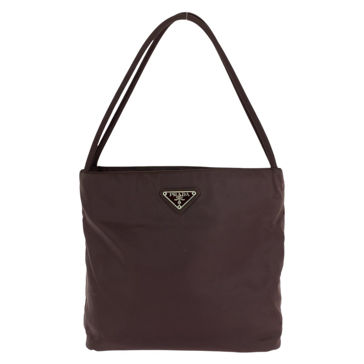 14978
PRADA プラダ テスート 三角ロゴプレート ブラウン シルバー金具 ナイロン トートバッグ ショルダーバッグ  レディース